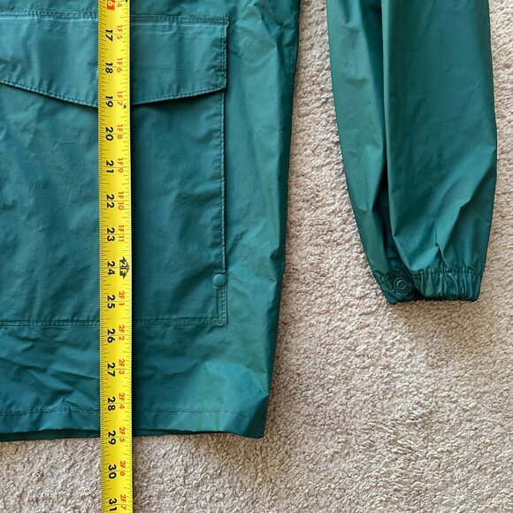 Columbia Jacket Mens Medium Full Zip Green Hood Polyvinyl Pockets Vtg P Pleasant - Picture 8 of 12